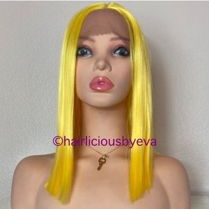 Yellow wig straight lace front